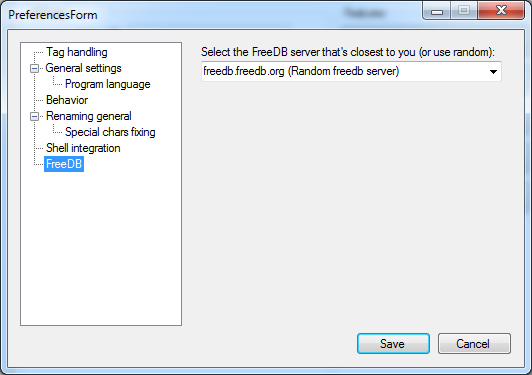 Preferences - FreeDB Preferences - FreeDB