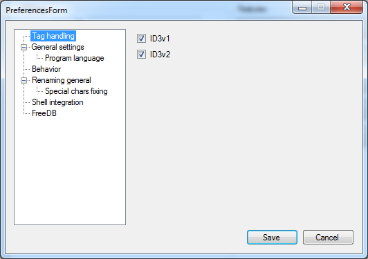 Preferences - Tag handling Preferences - Tag handling